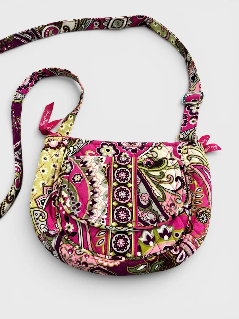 Vera Bradley Hot Pink Paisley Quilted Crossbody Bag